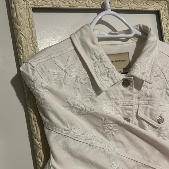 PILCRO AND THE LETTERPRESS | Anthropologie White Embroidered Jean Jacket - Picture 8 of 9